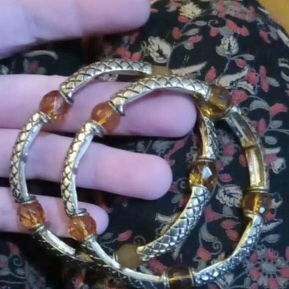 Pair of vintage Snake scale stretch bracelets - Picture 1 of 2